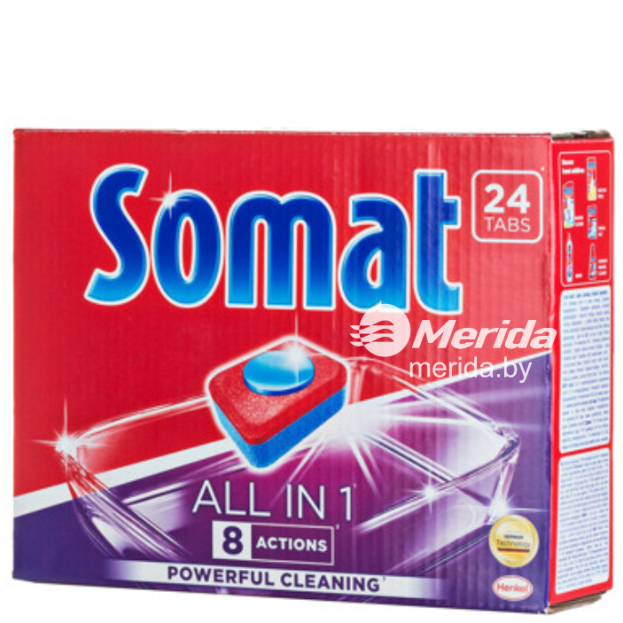 СРЕДСТВО ДЛЯ МЫТЬЯ ДЛЯ ПОСУДОМОЕЧНЫХ МАШИН SOMAT ВСЕ В 1, 24ШТ