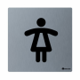 ТАБЛИЧКА "ТУАЛЕТ ЖЕНСКИЙ", МАТОВАЯ НЕРЖАВЕЮЩАЯ СТАЛЬ, 100Х100Х2 ММ
