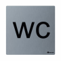 ТАБЛИЧКА WC, МАТОВАЯ НЕРЖАВЕЮЩАЯ СТАЛЬ, 100Х100Х2 ММ
